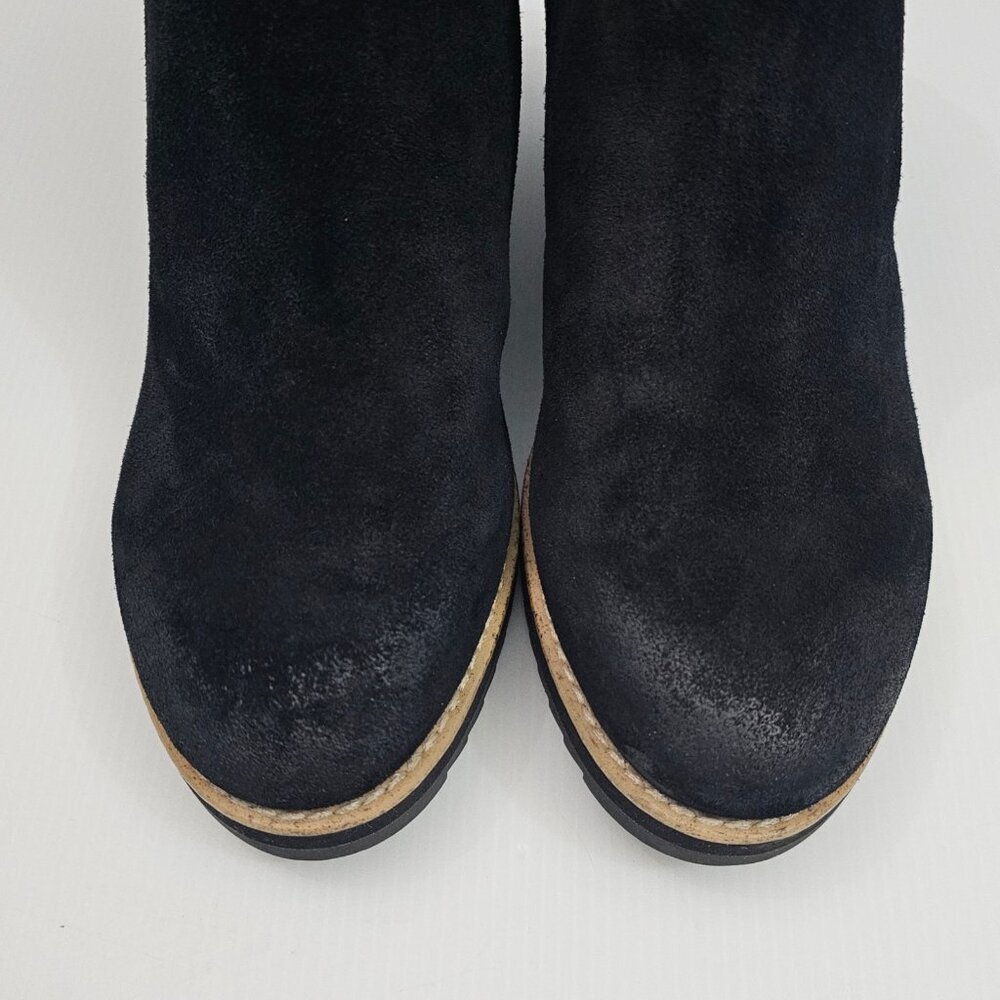 Sofft Emeree Ankle Bootie Womens 9.5 Black Suede Waterproof Wedge Chelsea - Picture 5 of 14
